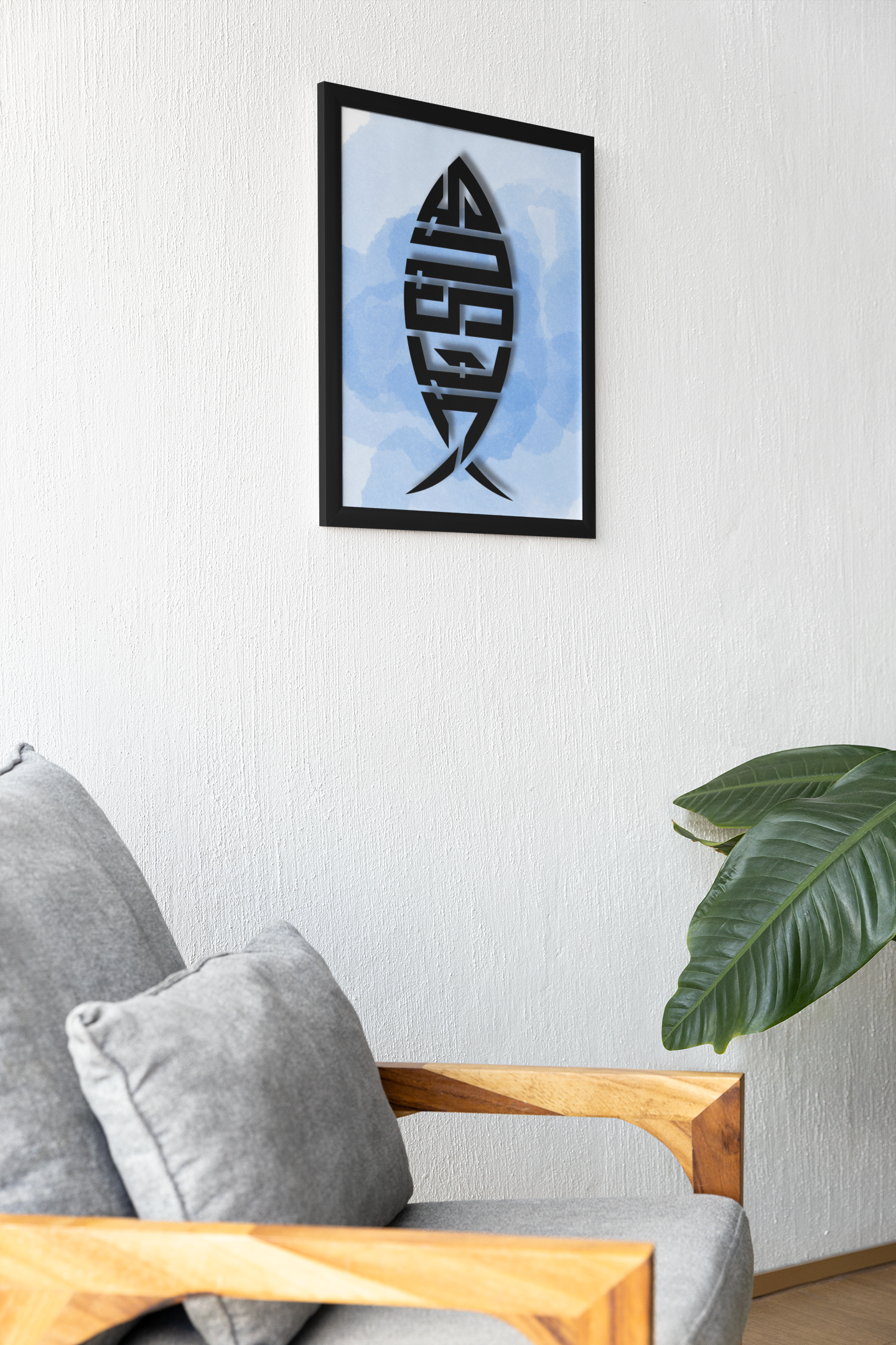 Jesus-Fish-Framed Poster